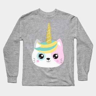 Unicorn Cat, Cute Cat, Little Cat, Kitten, Kitty Long Sleeve T-Shirt